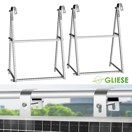 4X PV Halterung 118cm Verstärkter Solarmodul Halterung Geländer Balkon Mit Haken