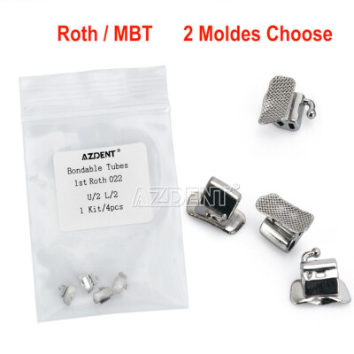 Tubes Buccaux Orthodontiques Soudables Roth 0.022 U3/L2 - Pack De 4 (lot De 10 Packs) - Inox
