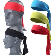 Head Tie Sports Headband Bandanas Karate Back Hair Band Athletic Sweatband US
