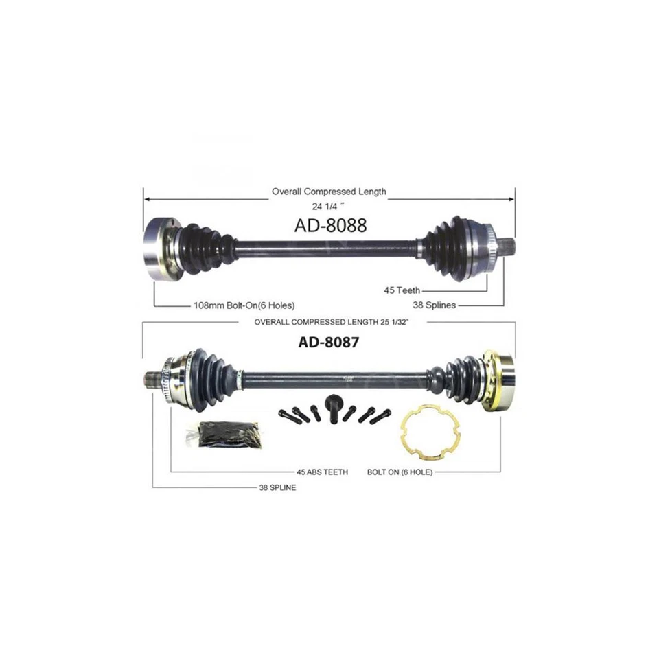 Par de juntas delanteras de eje Surtrack CV para Audi S4 2000-2002 manual AWD Foto 2 de 4