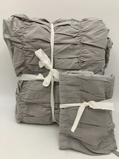 Pottery Barn Teen Kids Ruched Duvet Cover Full Queen Gray w/ 1 Std Sham 38089