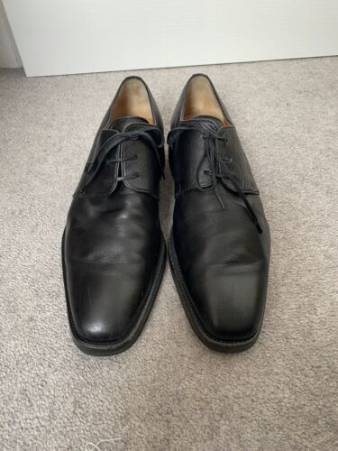 Stemar Moreschi Black Leather Lace Up Italy Italian Smart Shoes 8 Formal Vibram - Picture 6 of 22