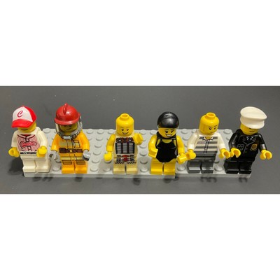 Lego Town City Other Minifigures Lot of 6 - Baseball Fire Chief Swimmer Prisoner