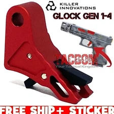 Killer Innovations Velocity Trigger Shoe foe Glok Gen 1 2 3 4 Red Black Safety