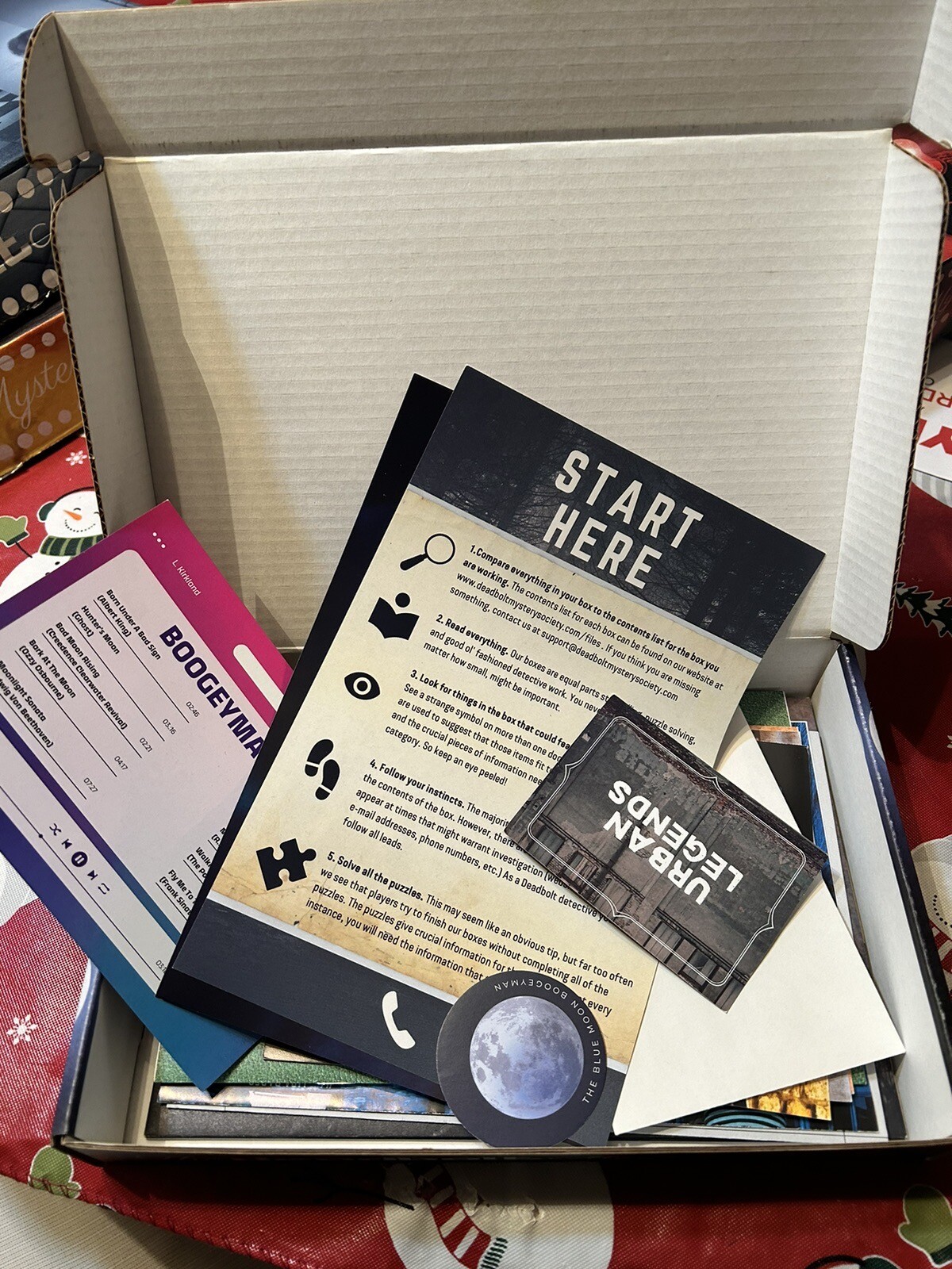 Deadbolt Mystery Society Murder Mystery Game THE BLUE MOON BOOGEYMAN