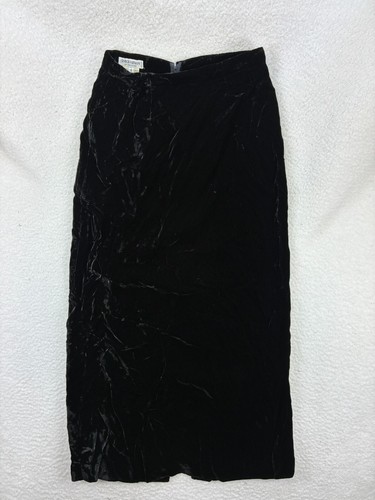 Giorgio Armani Le Collezioni Velvet Midi Skirt Women’s Size 8 Black Italy