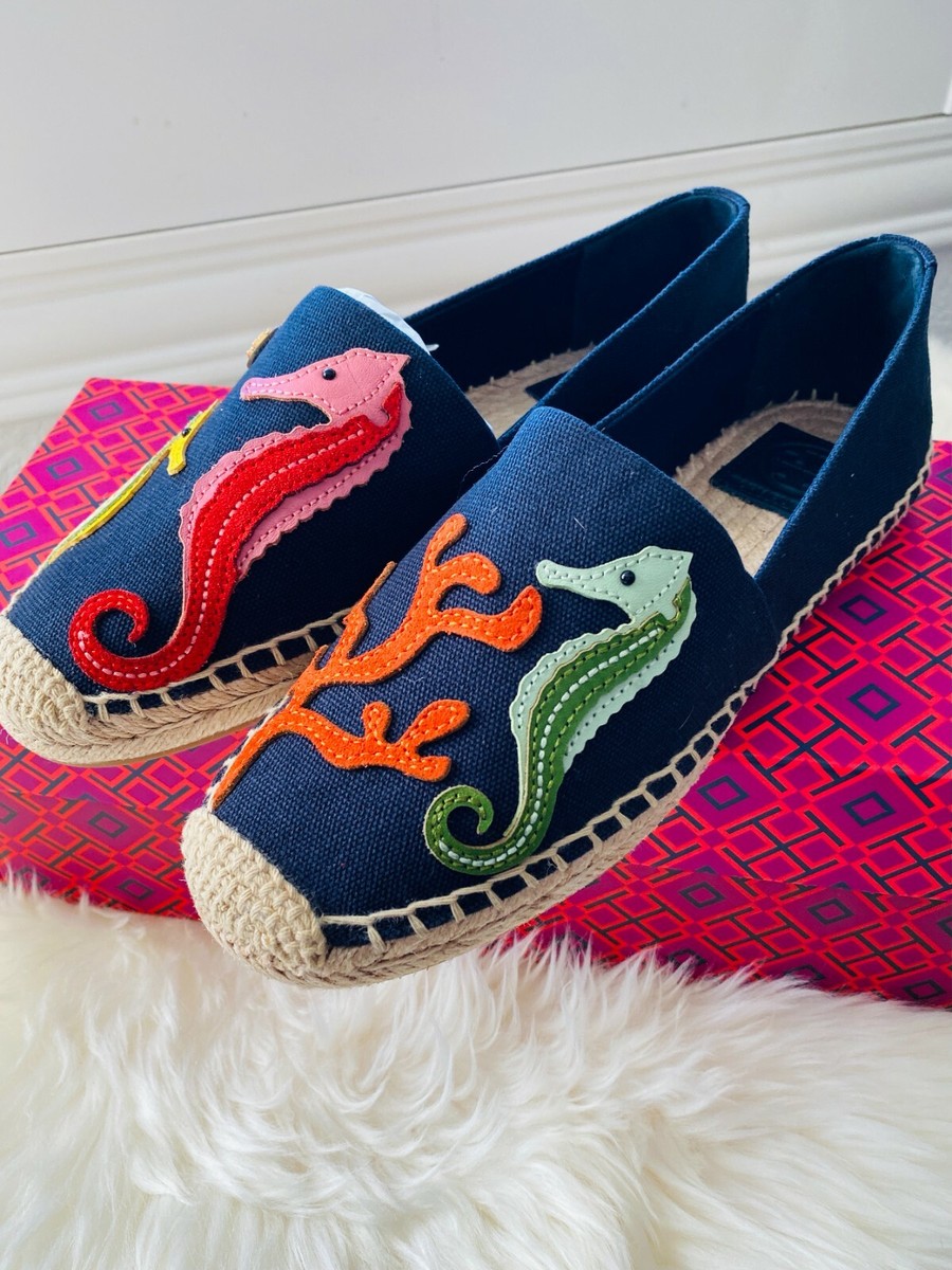 Tory Burch SALE シーサイド ミュール ESPADRILLE♪ New In Box Tory Burch SEAHORSE ESPADRILLE Flats women Size 6