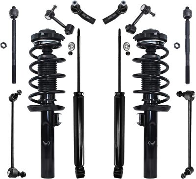 Front Struts w/Coil Spring Rear Shocks Sway Bars Tie Rods for 2012-2017 VW Jetta