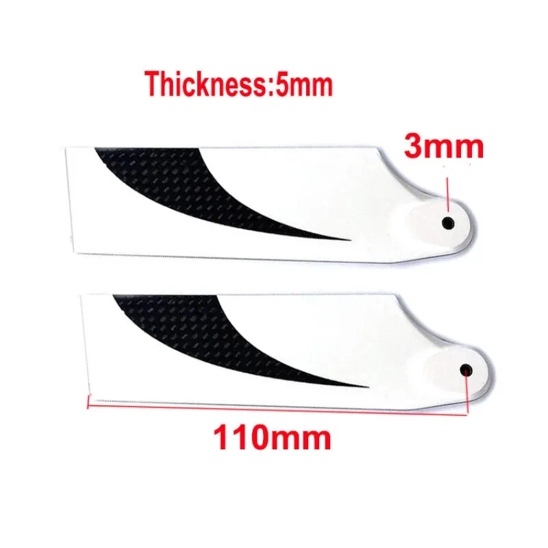 2 Pairs Carbon Fiber Tail Blade 110mm For Align Trex 700 RC Helicopter Toy Parts - Image 2 of 4