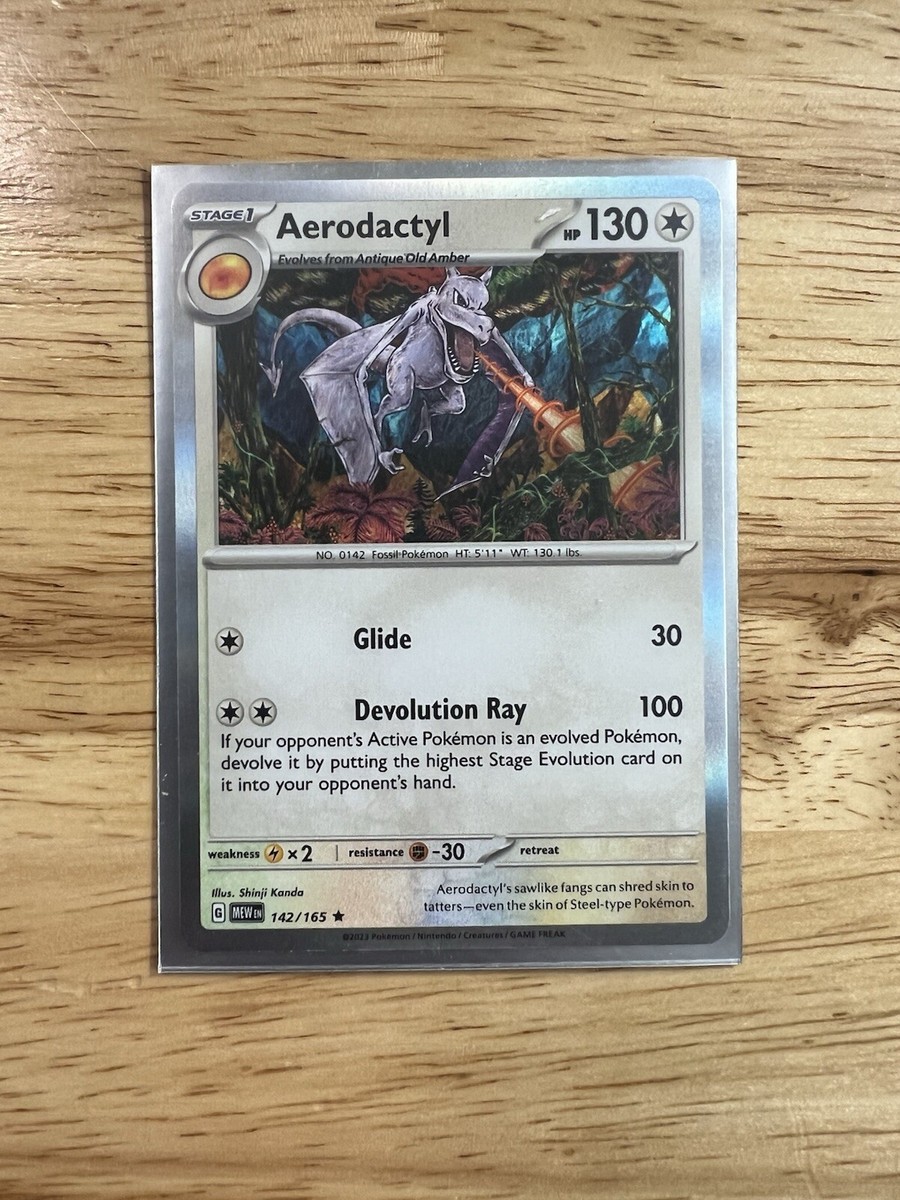 Pokemon TCG - Holo Aerodactyl 142/165 - NM (Free Shipping $5+) Pokemon TCG - Holo Aerodactyl 142/165 - NM (Free Shipping $5+)