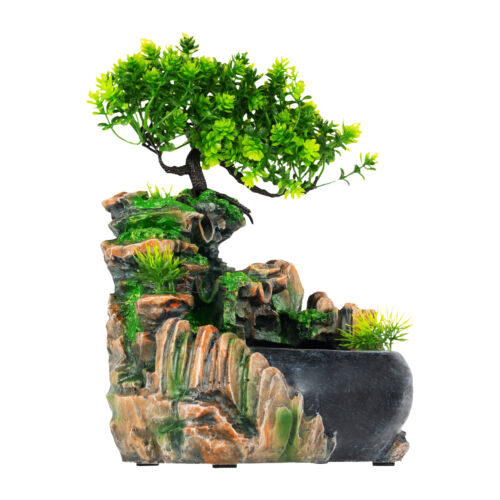 Tischbrunnen Brunnen Steingarten Harz Ornament Wasserfall Pflanze Zimmerbrunnen - Bild 18 von 23