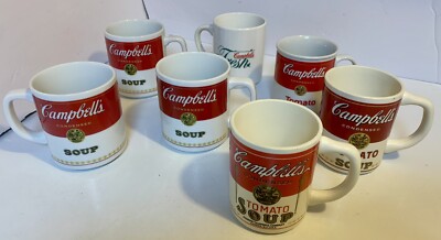 Campbells Soup Mug (Lot x7) Vintage Corning Anniversary