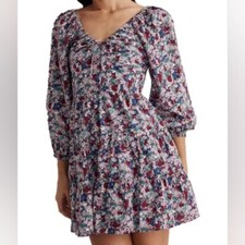 Madewell Women's Blue and Purple Dress