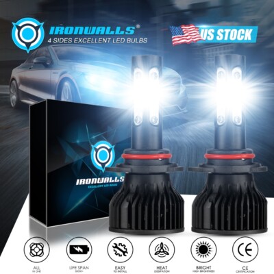 4 Sides 9012 LED Headlight Bulb Kit 6000K 360000LM for 2014 2015 GMC Sierra 1500