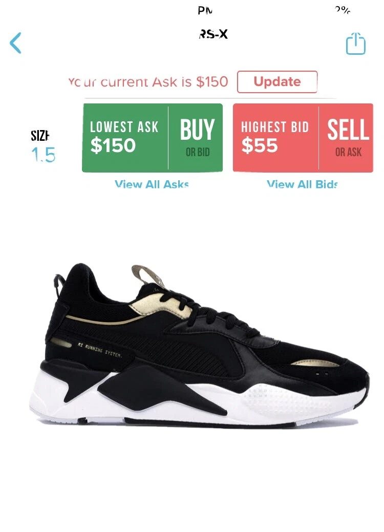 Puma RS X Trophy 36945101 Mens Black Mesh Lace Up Low Top Sneakers Shoes 11.5