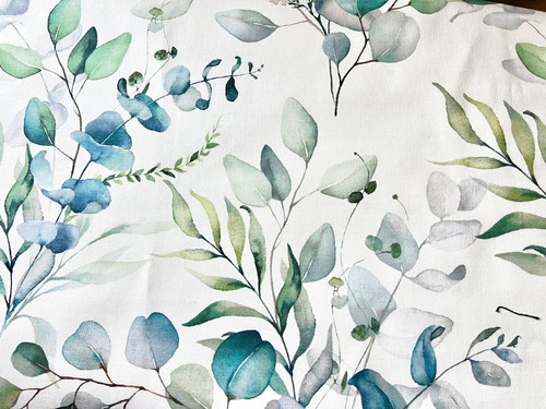 1502. VIVIANNE White/Green, 100% Cotton Fabric. Price per 1/2 metre - Picture 3 of 5
