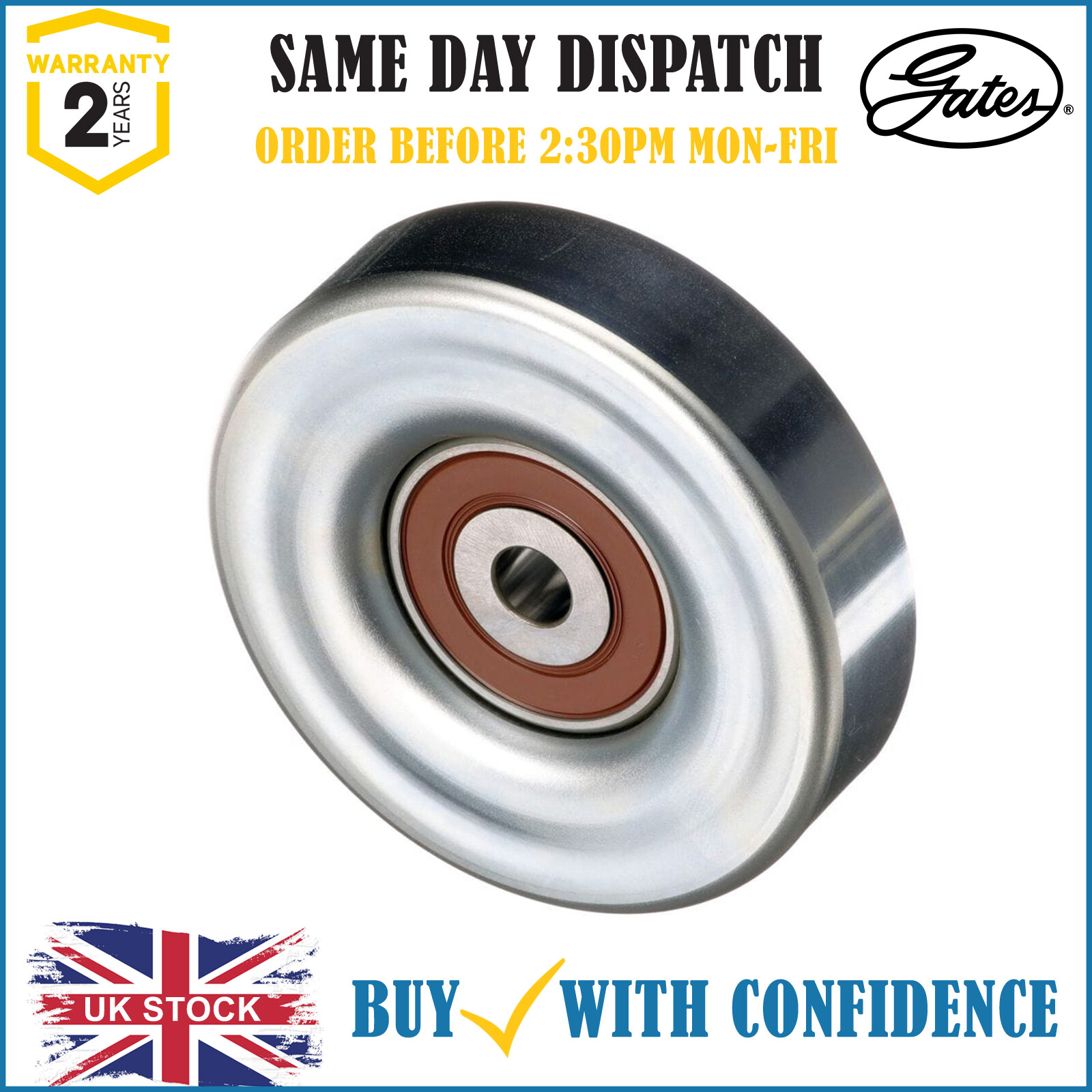 Gates T36395 V-Ribbed Belt Deflection/Guide Pulley Fits Daihatsu Toyota - Image 16