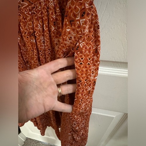 Free People Sundown Babydoll kurzes Minikleid orange Größe Medium mit Taschen! - Bild 7 von 8