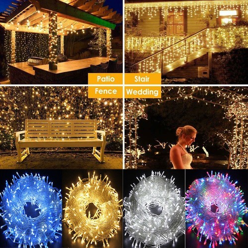 200500 LED Fairy String Lights Mains Plug in Clear Cable Outdoor Party