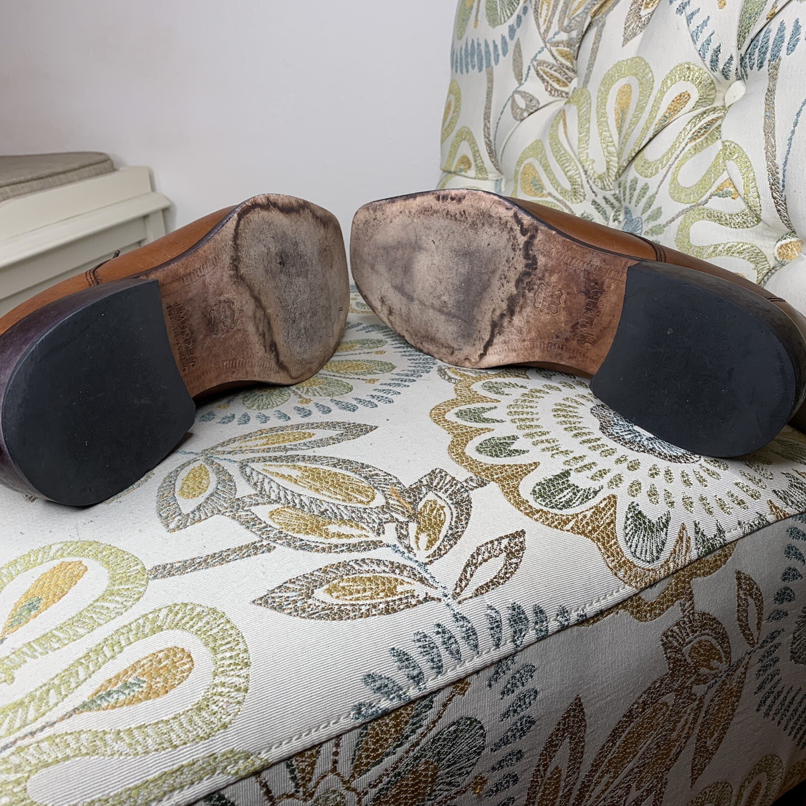 SAOLA Scarpe Oxford derby J Murphy by Johnston da uomo in pelle marrone punta a cappuccio misura 10 5