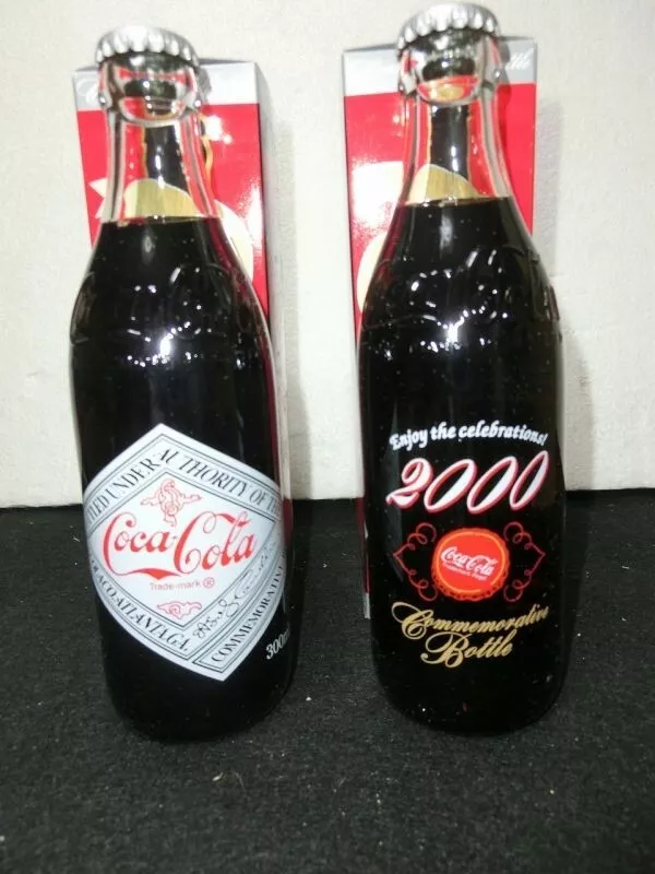 Coca Cola 2000 Millennium Bottle 1999 limited 2 Set Vintage