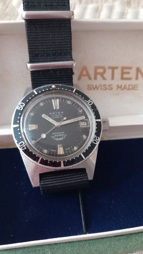 Raro orologio uomo vintage diver sub Arten Super Squale automatico swiss made