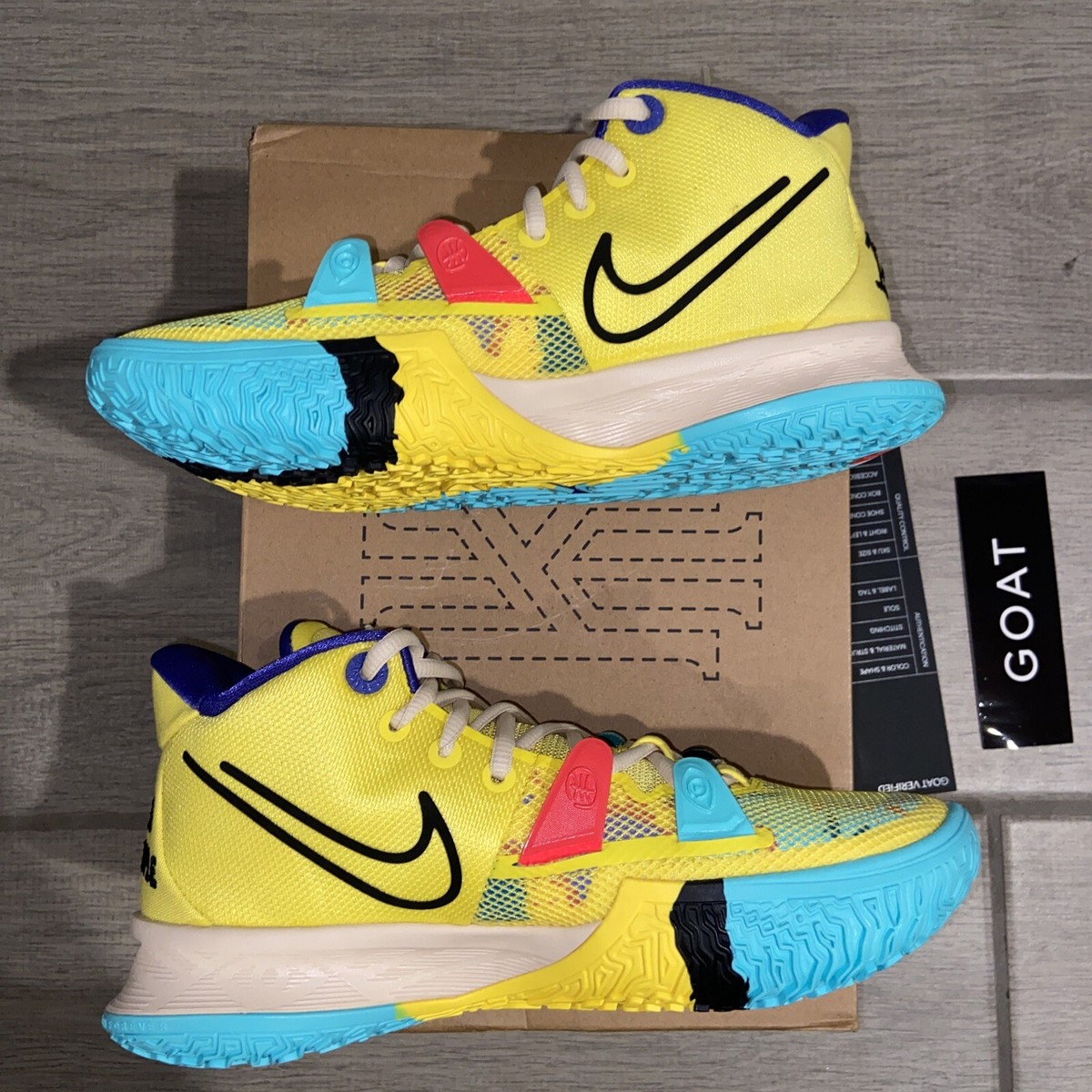Nike Kyrie 7 1 World 1 People Yellow Strike CQ9326-700 Mens Sz 7 Nike Kyrie 7 1 World 1 People Yellow Strike CQ9326-700 Mens Sz 7