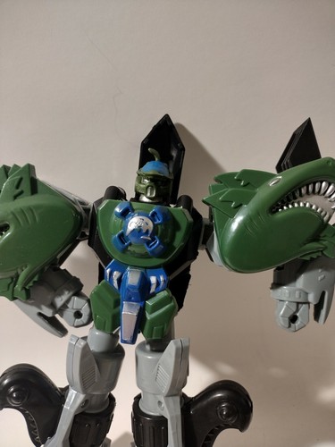 Sunco Transbotix Robo War Green SHARK Transforming Robot Transformers Playmind - Picture 2 of 6