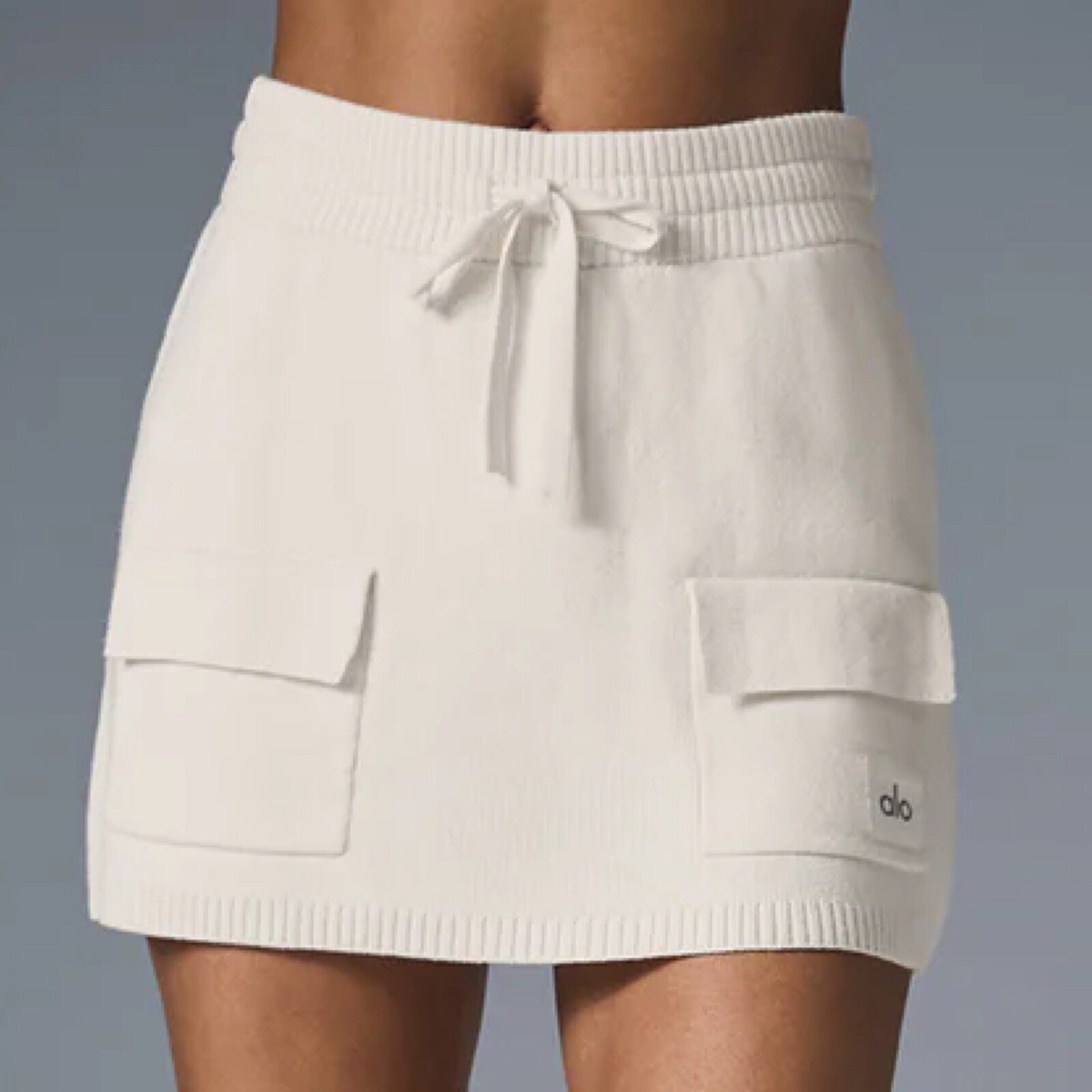 Alo Yoga Scholar Knit Cargo Skirt Ivory XS | eBay