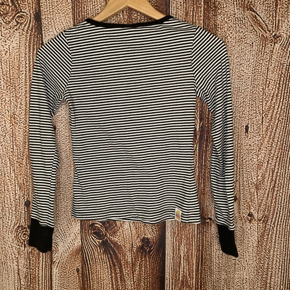 Camiseta Harajuku Mini Para Target Niña Manga Larga Blanco y Negro Rayas Top XL Foto 3 de 3
