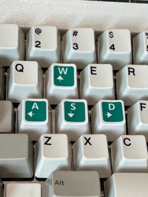 WASD Arrows Green ibm Unicomp model m keys/keycaps (pearl)