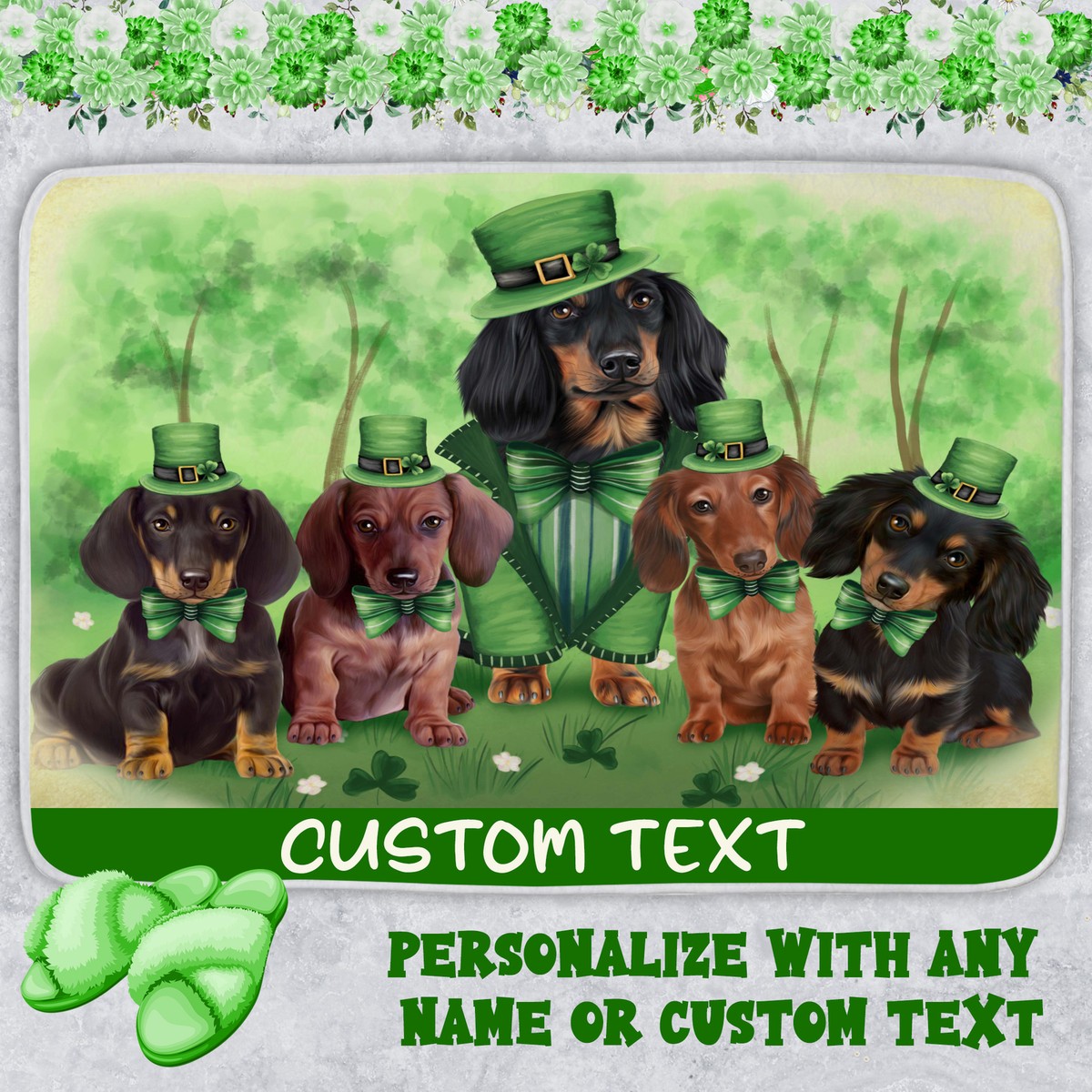 Dachshund Dog Bath Mat Anti-Slip Pet Personalized Bathroom Rug Mat