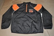BNWT G-III Cincinnati Bengals Mens Black/Orange Pullover Windbreaker (M, L, XL)