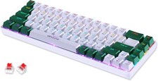 60 Gaming Keyboard 68-Key RGB Backlight White-Green Red Switches