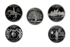 1999 -S State Quarter Proof Year set DCAM (Clad) Coins only