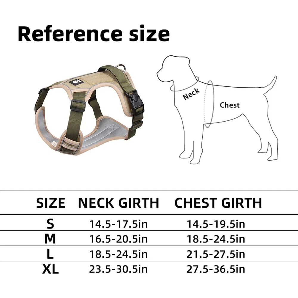 Dog Harness for Medium Dogs No Pull; Reflective Dog Vest Harness, Adjustable ...