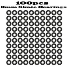 100 Skate Ball Bearing 608Z 8x22x7mm FIDGET Shielded Bearings Black/Silver