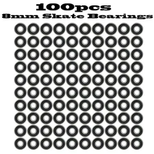 100 Skate Ball Bearing 608Z 8x22x7mm FIDGET Shielded Bearings Black/Silver