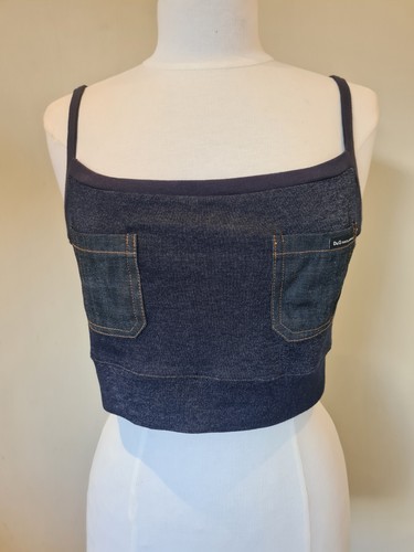 Top corto Dolce & Gabbana D&G vintage denim con tiras talla L Reino Unido 14 - Imagen 12 de 15
