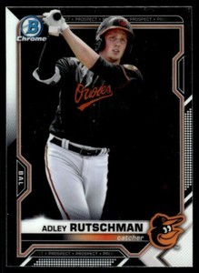 2021 Bowman Chrome Prospects Atomic Refractor Adley Rutschman Baltimore #BCP-121