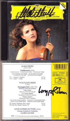 Anne-Sophie MUTTER & Wolfgang RIHM Signd Gesungene Zeit BERG Concerto LEVINE CD - Zdjęcie 1 z 1