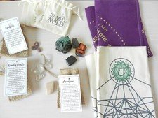 Tamed Wild crystal and stones and Chakra and Wheel of the Year cloths