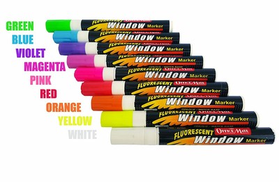 10 Stück fluoreszierende Fenstermarker in rot 