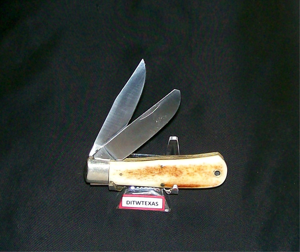 American Blade Knife AB-20 Bone Stag Baby Bullet Trapper 3-1 American Blade Knife AB-20 Bone Stag Baby Bullet Trapper 3-1