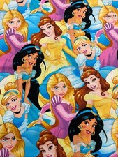 Multi Princess Packed Disney For Springs Creative Cotton Fabric By the Yard