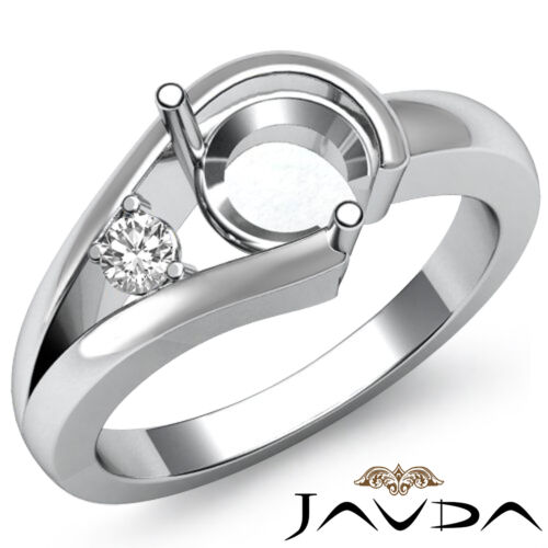 Round Semi Mount Prong Setting Diamond Solitaire Style Engagement Ring 0.05Ctw - Picture 19 of 30