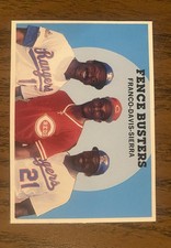 1989 Baseball Card Magazine #68 Fence Busters Franco/Davis/Sierra HAND CUT