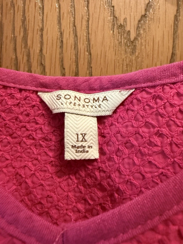 Camiseta sin mangas Sonoma FLOWY rosa con detalle superior nueva con etiquetas, 1x Foto 4 de 4
