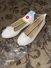 Cat Jack Youth Girls White Diana Ballet Flats With Bow big girls size 5