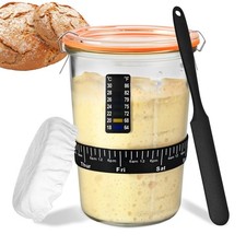 Sourdough Starter Kit, Sourdough Starter Jar Glass Wide Mouth, Sourdough Kit ...
